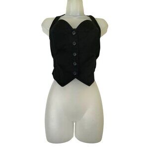 Bebe Black Y2K Halter Vest Corset Top Large Sexy Suit Punk Rock Steampunk Goth